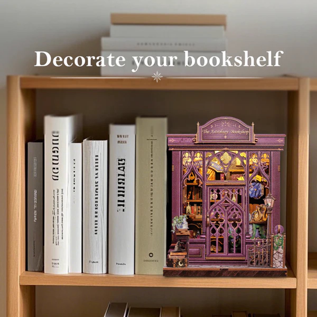 CuteBee Miniatuurhuisje - Modelbouw - Modelbouwpakket - 3D Houten Puzzel - DIY Bouwpakket Volwassenen - Constructiespeelgoed - The Astrology Bookshop — afbeelding 3