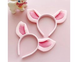 2 stuks Pig Ears Headband Cute Pink Pig Ears Super Soft Animal Ears Hair Band for Children Adults Halloween Carnival Cosplay Theme Party