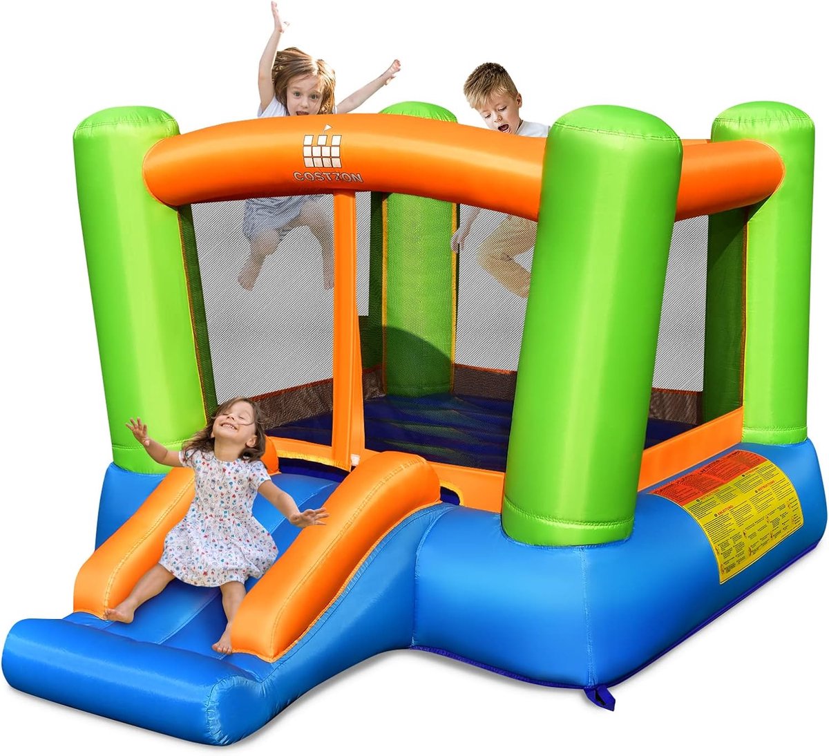 COSTWAY Springkasteel voor 2 tot 3 kinderen, klein springkasteel met ...