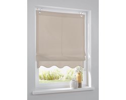 Rolgordijn met Oogjes - Decoratief Gordijn - Raambekleding - Montage zonder boren - 60 x 140 cm - Natuurlijk