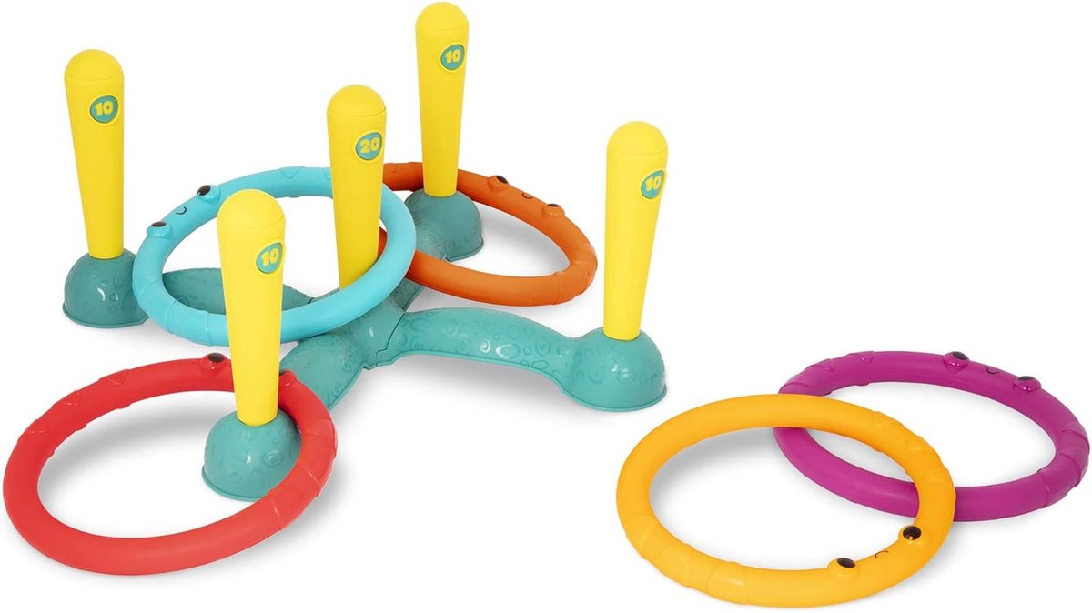 Ring Gooi Spel - Gooispelletjes Feest - Buiten Spelen - 12 Delige Set - 43x29x10 cm - Multicolor