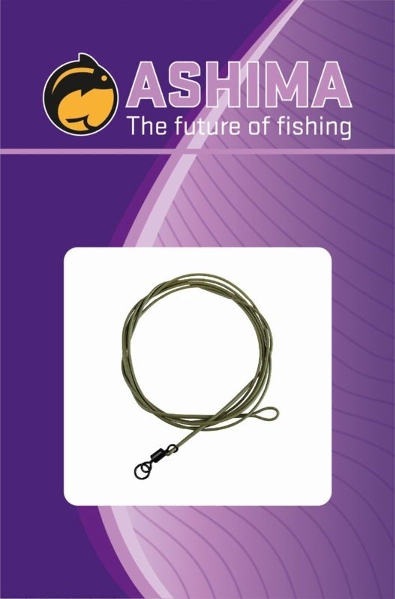 Ashima Coated Leader Loop/ R-Swiv 100cm 30lbs Loop/ R-swivel Grave