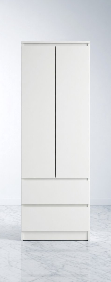 Eleganza Luxe Kledingkast Wit – Moderne Opbergkast met Laden, Plank en Kledingstang – Duurzaam Samengesteld Hout – Perfect voor Slaapkamer, Kinderkamer of Gang,House&Garden