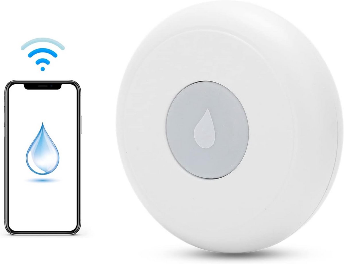 Waterleksensor - Lekdetector Druppelwaarschuwing - Veiligheid Thuis - Gevoelige Detectie IP67 - 9.9 x 7.1 cm