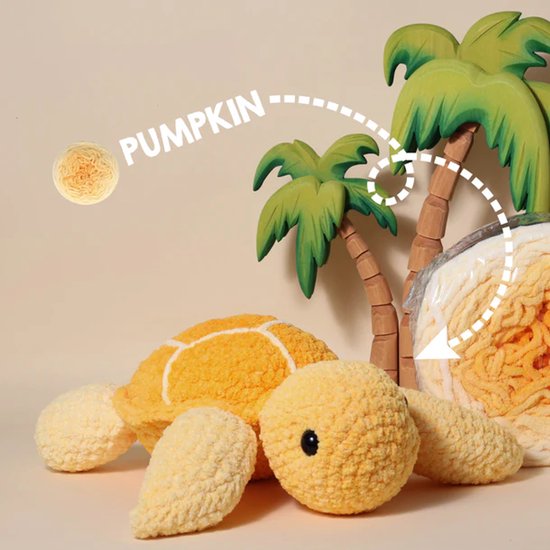 Zazu Zeeschildpad haakpakket - 439 Pumpkin - compleet pakket - big darling monochrome - Scheepjes
