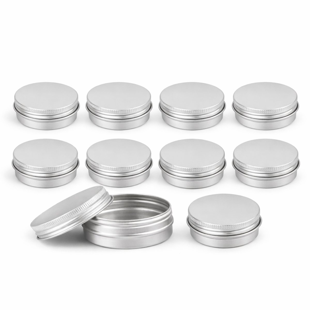 BukkitBow - Set Cosmetica Potjes Aluminium 15 ml - Lege Make Up en Zalf Potjes - 10 Stuks