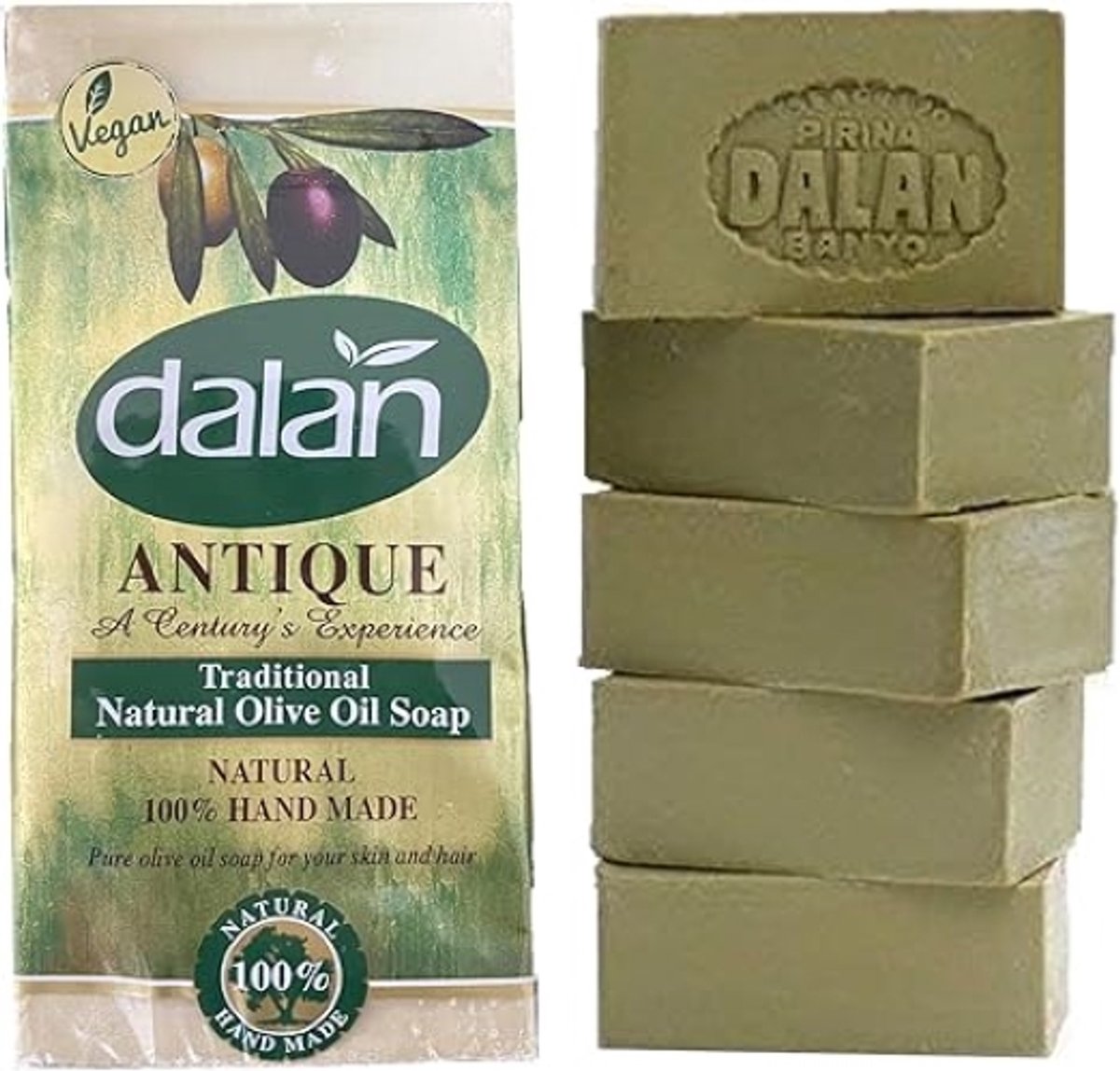 Dalan - Antique Olive Zeep 5x180g - natuurlijke repen -100% pure olijfolie - handgemaakt