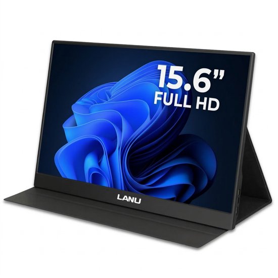 Portable Monitor Flex 15.6" - Full HD Draagbare monitor - Draagbaar scherm met USB-C & HDMI - Plug & Play - Incl. Beschermhoes