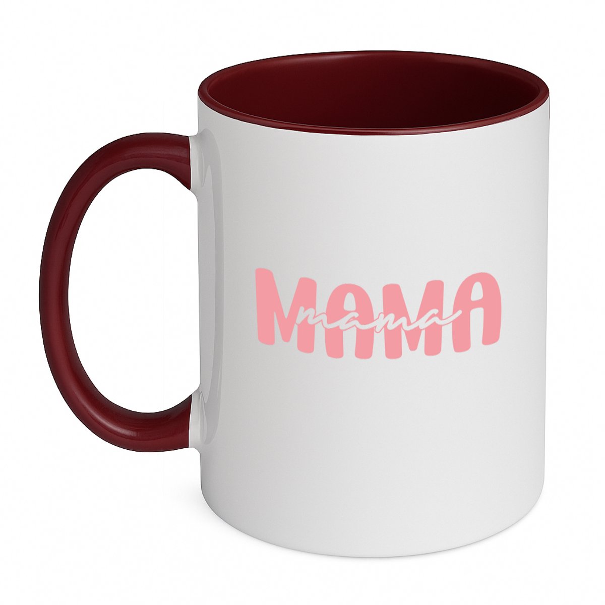 Hacebo® - Mama in moderne roze blokletters koffiebeker bordeaux - Liefste mama - Mama - thee mok - koffie beker - moederdag cadeautje - Cadeau voor mama - Verjaardag - Geschenk - Cadeau - Gift - koffiemok - 350 ML inhoud
