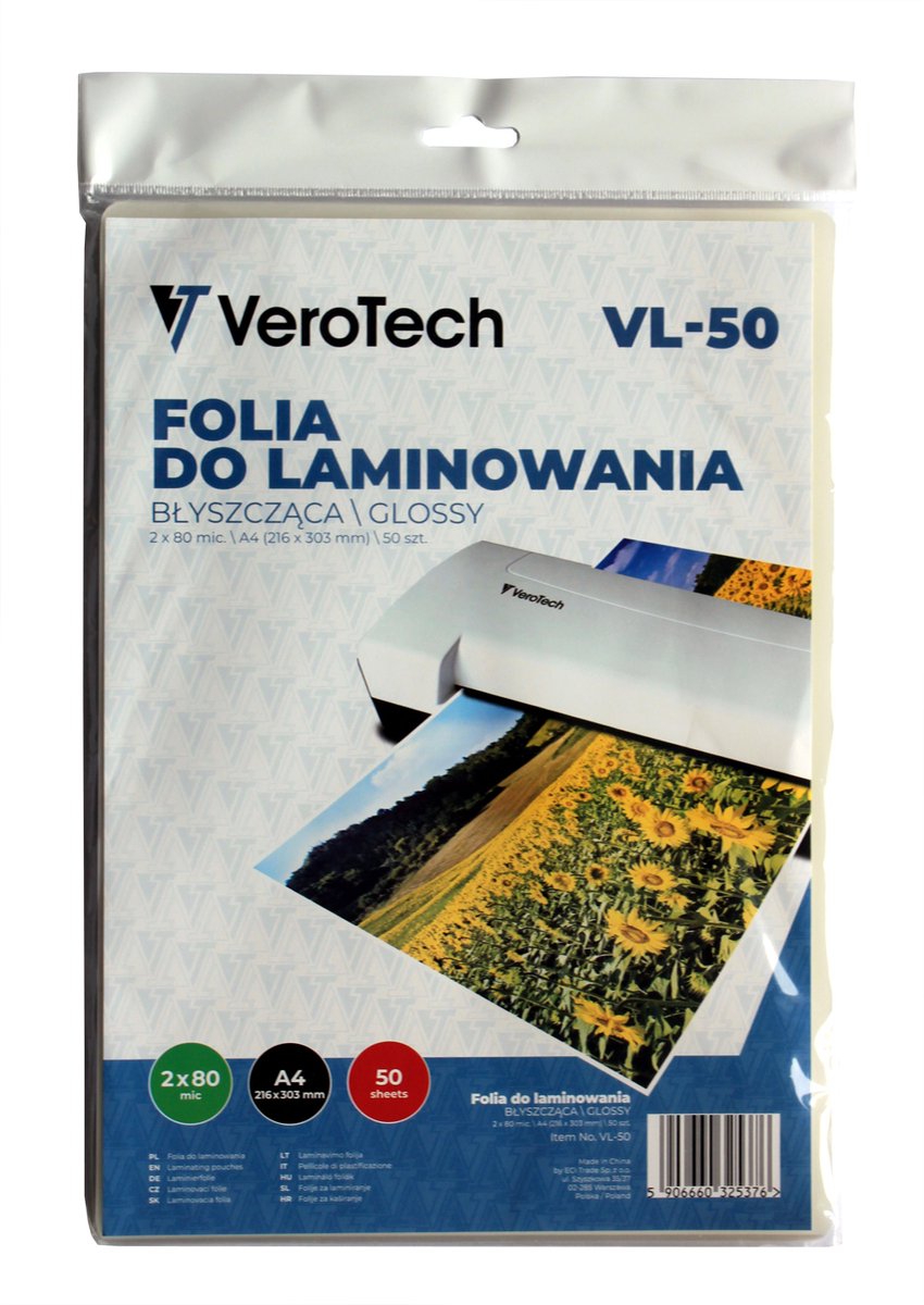 Verotech Folie - Lamineren - 50 Ark - 80 Micron