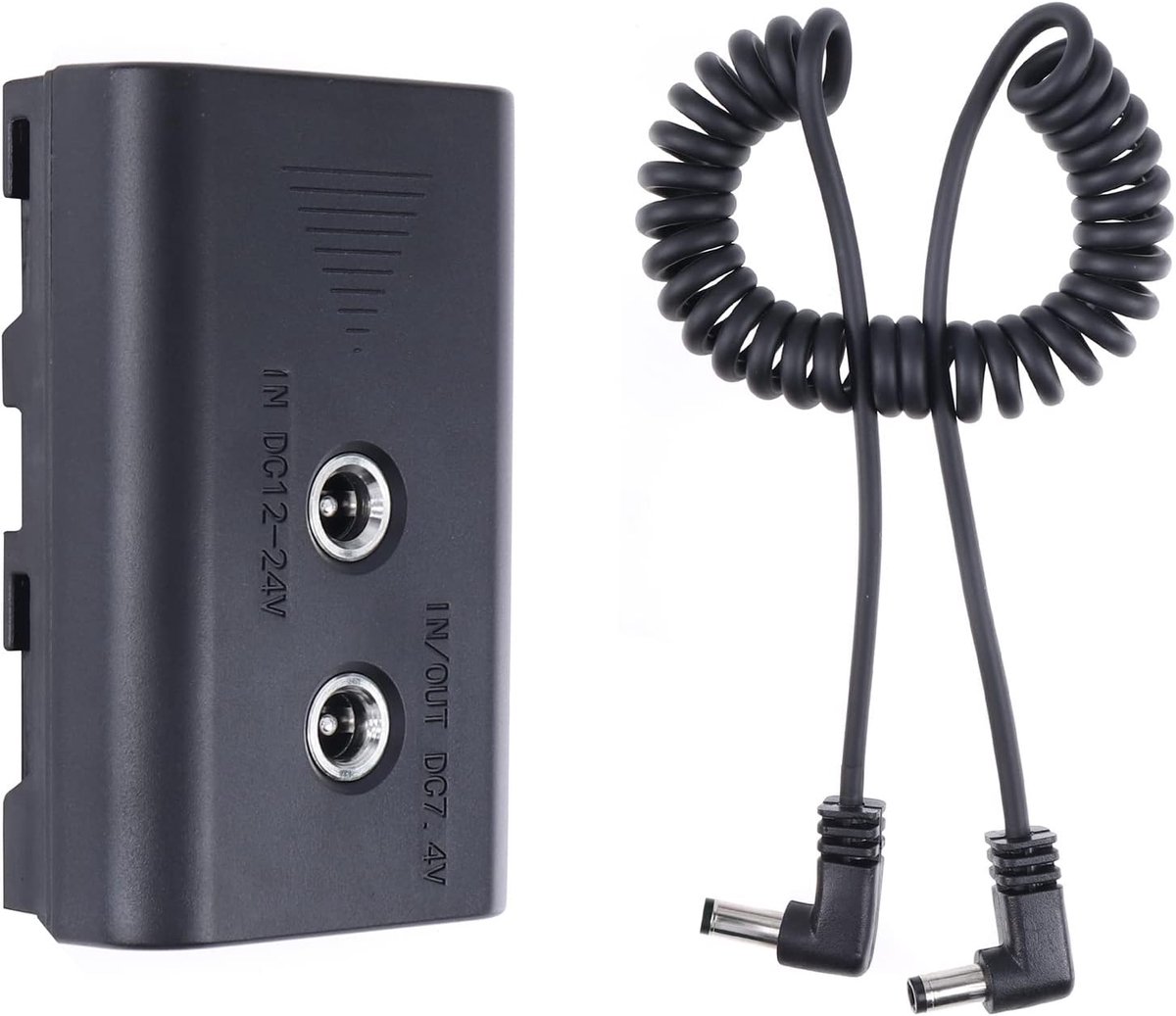 Dummy Batterij Adapter - Voeding Koppeling - Camera Stroom - Dubbele DC Poorten - DC 5.5x2.1mm