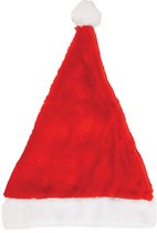 Kerstmuts - rood - voor volwassenen - budgetmuts - 29 x 42 cm - pluche