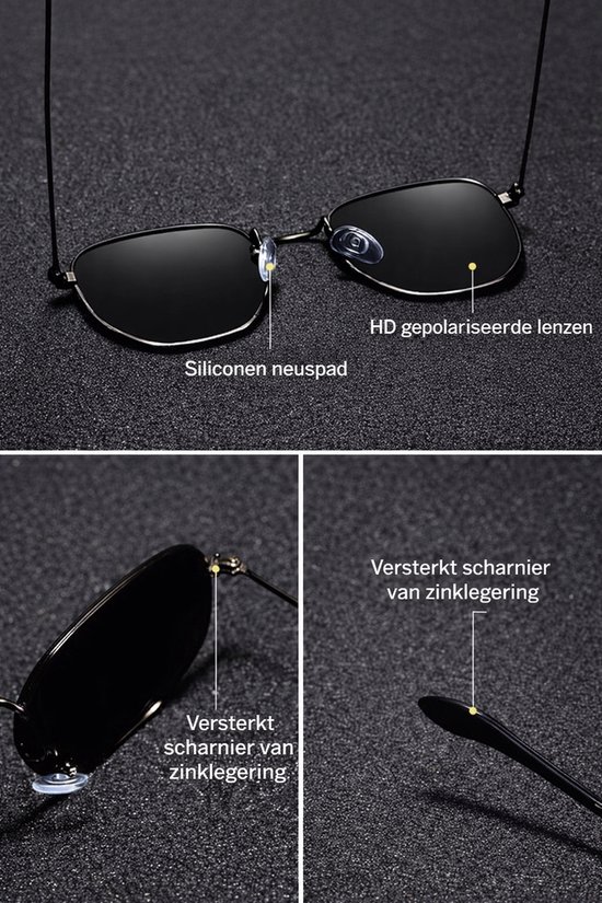 KingSeven Blackstar - Zonnebril Heren - Pilotenbril met UV400 en polarisatie filter - Z193 van Kingseven — afbeelding 4