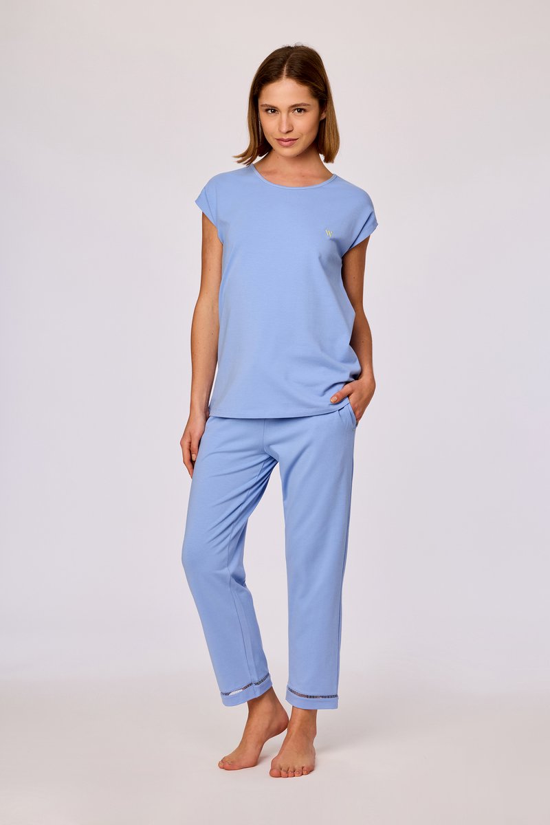 Woody pyjama dames - blauw - 261-10-WPH-Z/840 - maat L