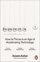 Boekhoes met titel 'Exponentia', 'How to Thrive in an Age of Accelerating Technology' en recensies.