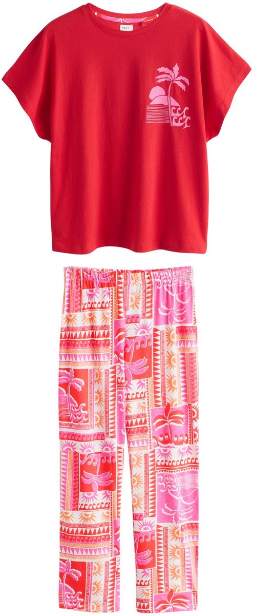 Next - Dames - Pyjama met korte mouwen - Rood