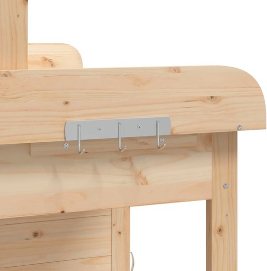 vidaXL Table de rempotage - Tables de remportage - Table de travail de jardin - Table de rempotage - Table de rempotage avec armoire 110,5 x 45 x 124,5 cm Pin massif
