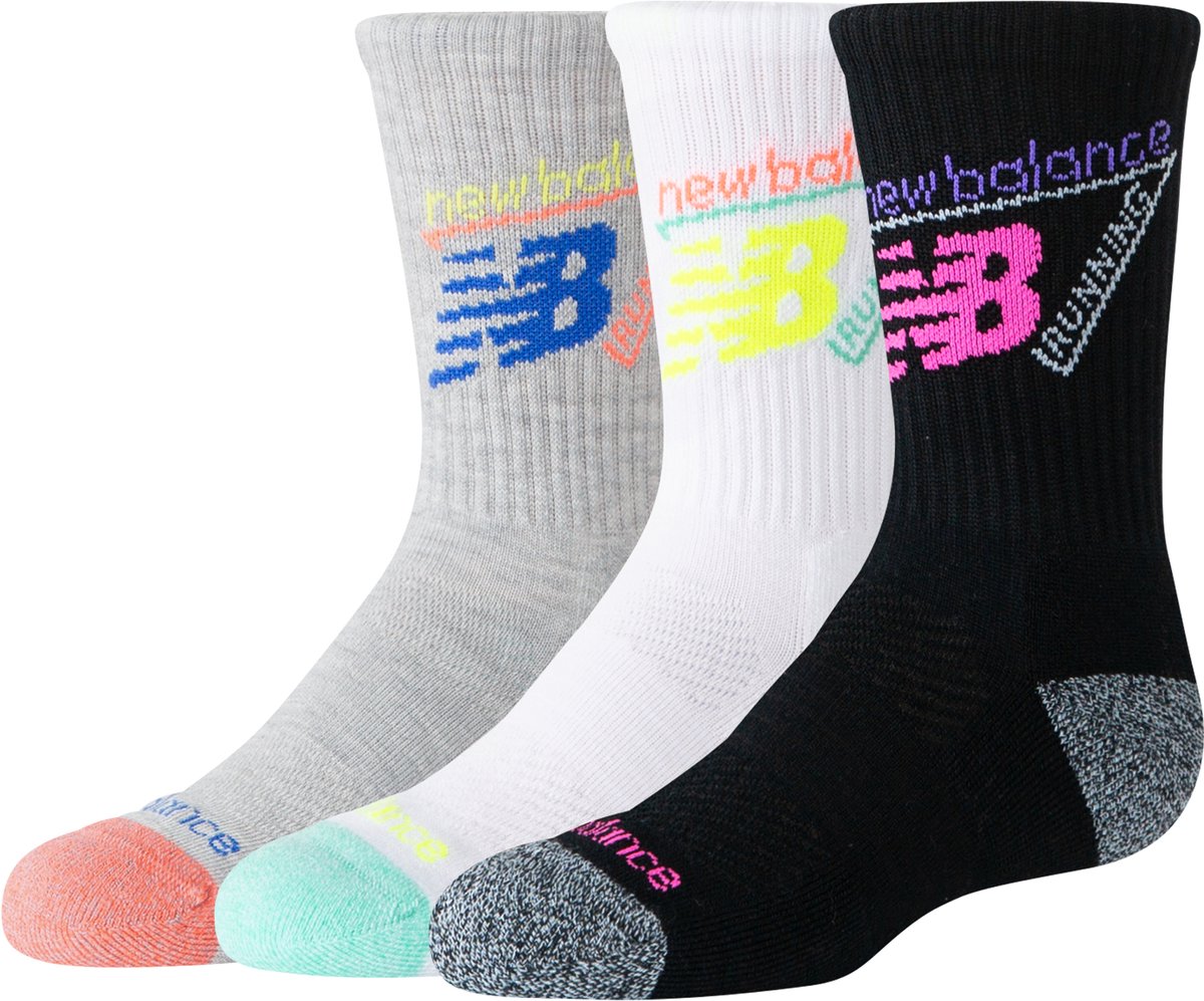New Balance Youth Active Graphic Crew Socks 3 Pack Unisex Sportsokken - ASSORTED COLORS — cadeau in Cadeau-ideeën - foto 2
