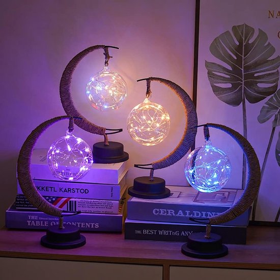 Maanlamp LED-nachtlampje voor de slaapkamer halvemaanvormig met USB-voeding-sfeerverlichting voor op tafel kinderkamer babykamer van Glinlim. — afbeelding 5