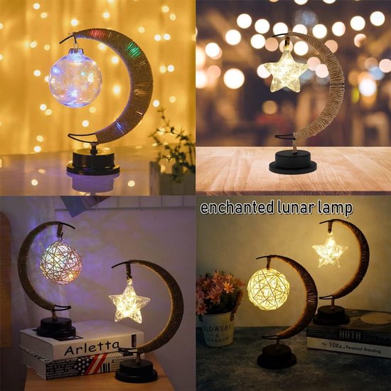 Maanlamp LED-nachtlampje voor de slaapkamer halvemaanvormig met USB-voeding-sfeerverlichting voor op tafel kinderkamer babykamer van Glinlim. — afbeelding 3