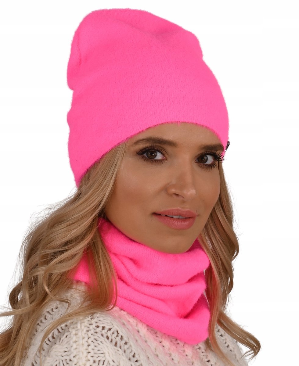 Alur Alpaka AL1 Serie - Dames Komplet met Beanie - Neon - Poolse Productie - Comfortabel