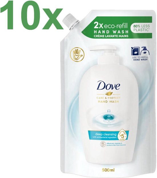Dove Handzeep Navulling Deep Cleansing - 10 x 500 ml - Voordeelverpakking