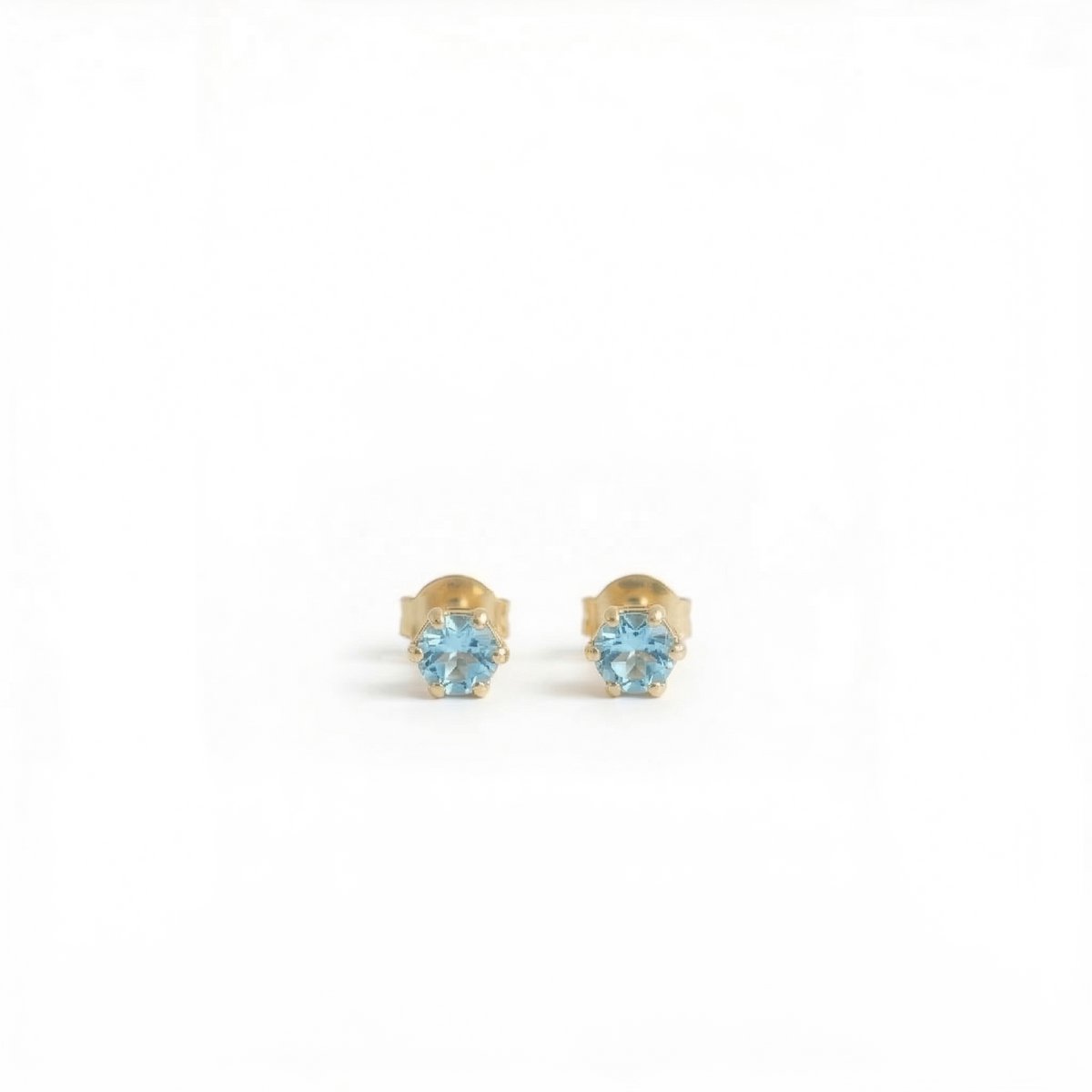 Oorknopjes Geboortesteen December Blauw Topaas Goud | cadeau dames
