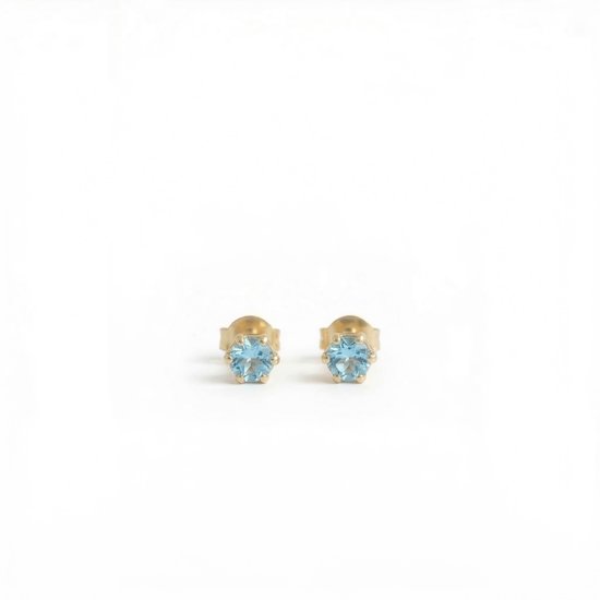 Oorknopjes Geboortesteen December Blauw Topaas Goud | cadeau dames