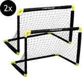 Dunlop Voetbaldoelen Set van 2 - Voetbalgoal 90 x 59 x 61 cm - Opvouwbaar - Makkelijk op te Bergen - Voetbal Training Doel voor Alle Leeftijden - Kunststof - Zwart/Geel