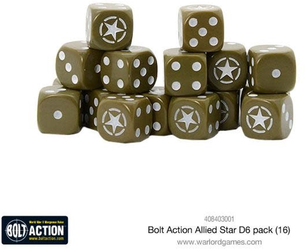 Allied Star d6 dice pack (Bolt action nieuw)
