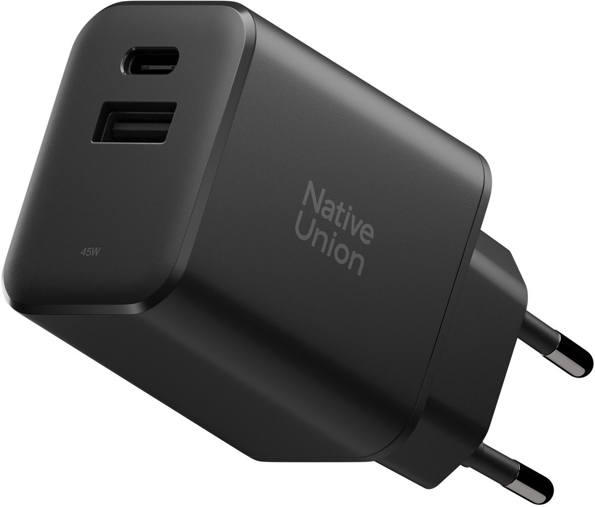 Native Union Fast Gan-Oplader Pd 45W (2 Poorten), Zwart
