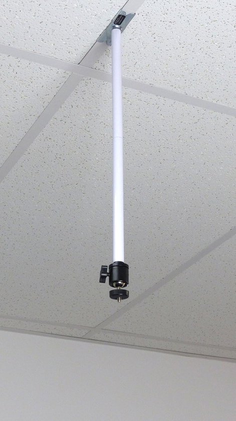 Pico projector plafondbeugel verstelbaar 9-17 inch wit, mini beamer houder met kogelgewricht en 1,8 kg draagkracht