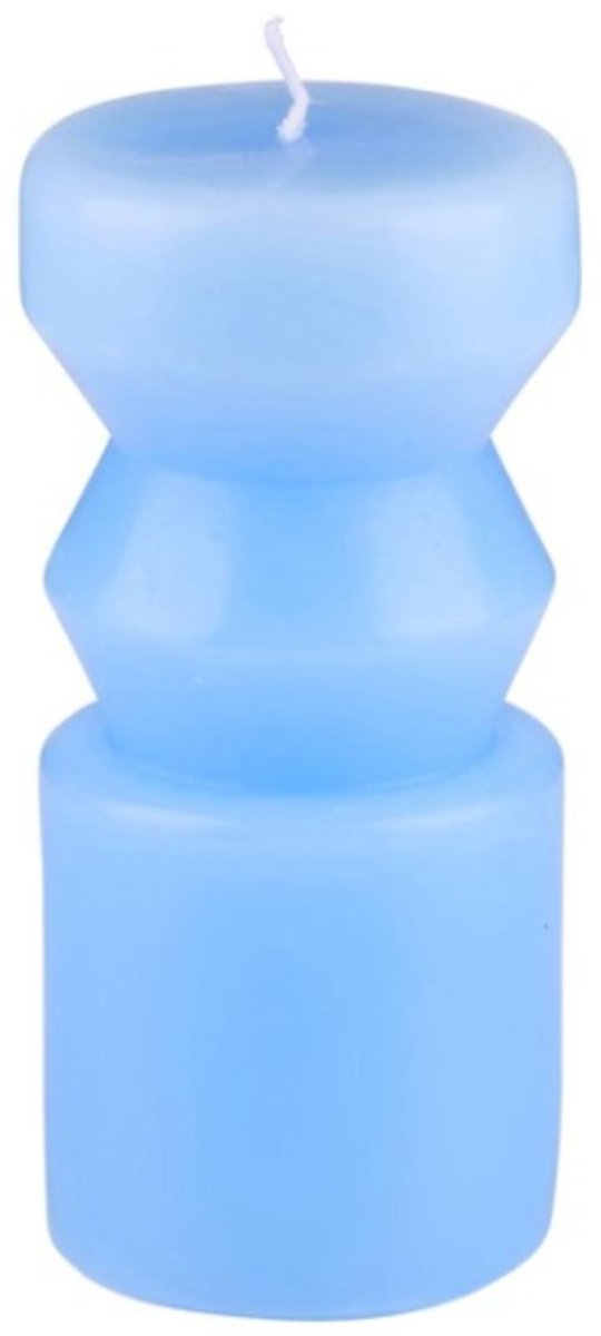 Arti Casa Kaarsen Set van 3 - Decoratieve Kaarsen met Modern Design - Ø6,5 x 14 cm - Blauw Grijs