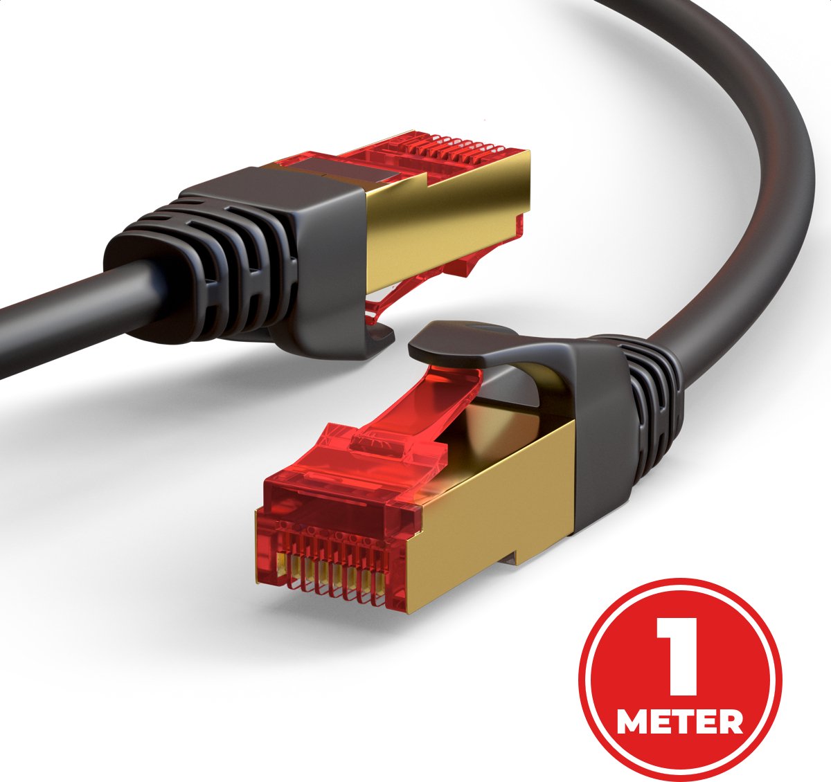 ProFPS Ethernet Kabel Cat 8 – 1M – 40Gbps – S/FTP – RJ45 – Zwart
