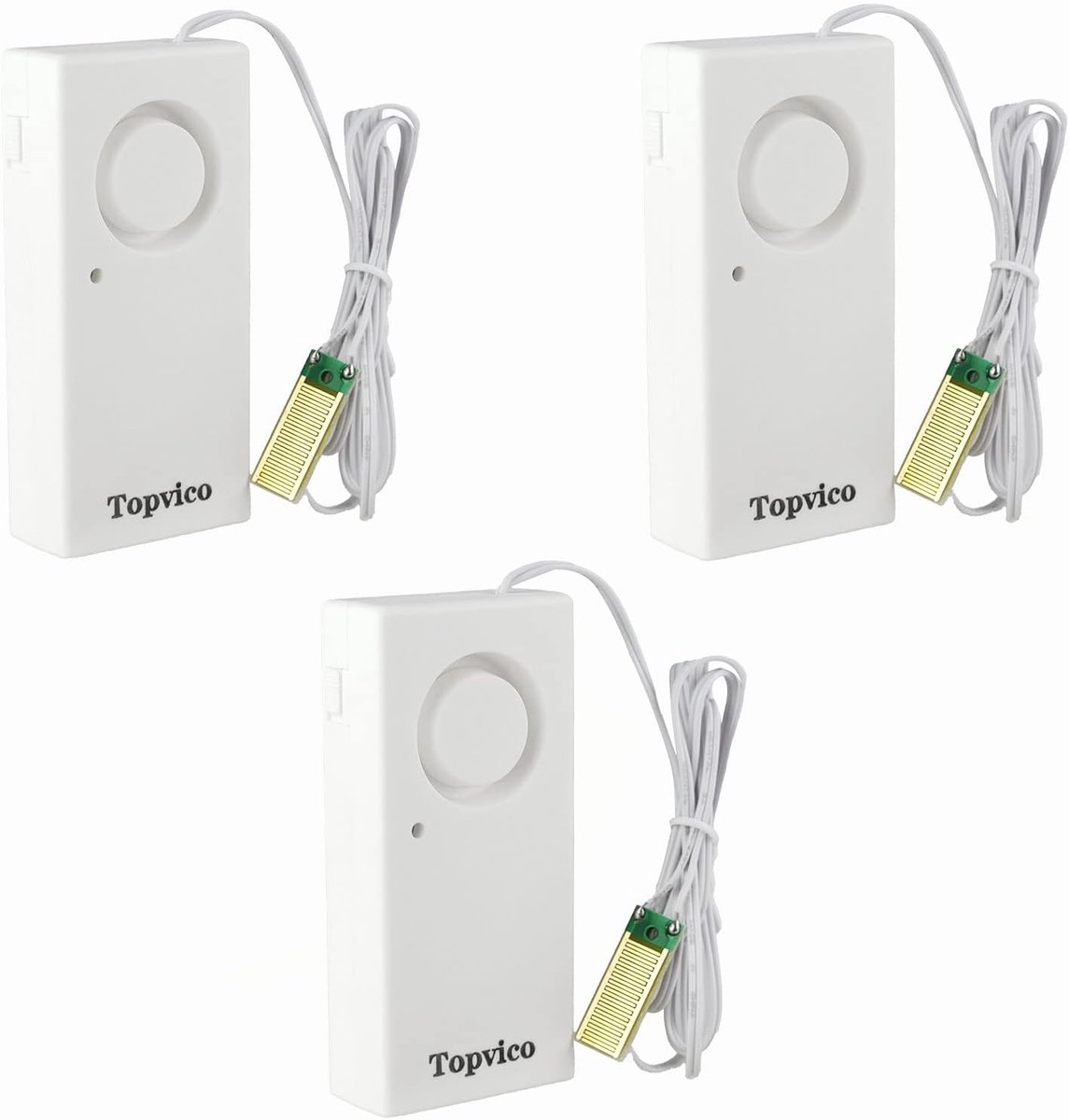 Waterlek Detector - Alarm Sensor - Voorkom Waterschade - 120dB Luid Alarm - 3 Pack