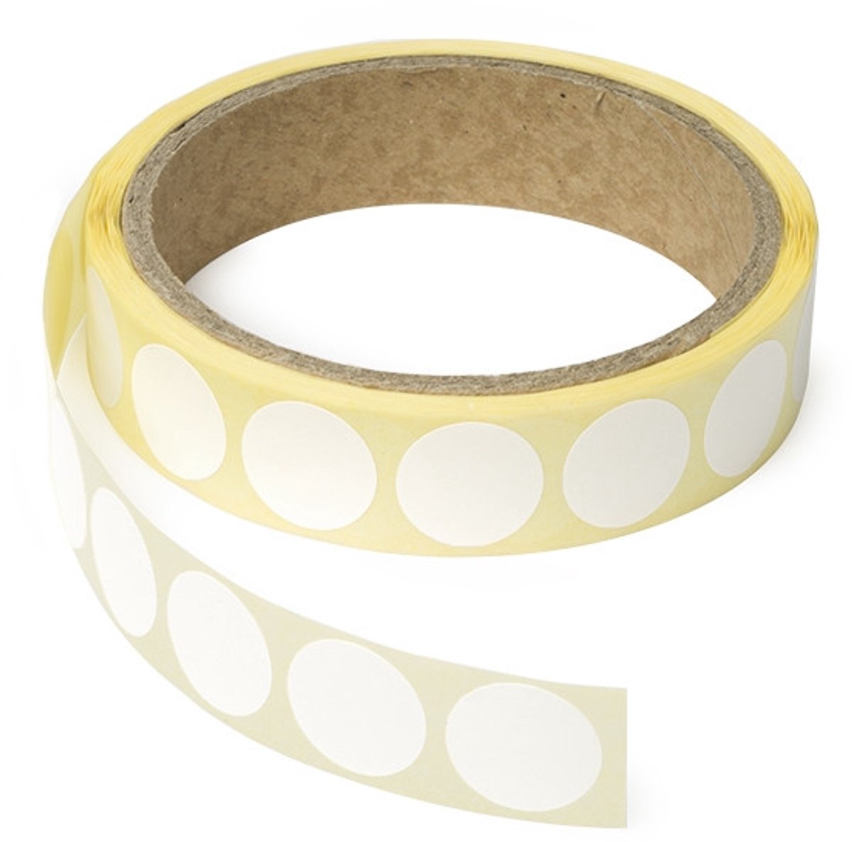 Round white sticker