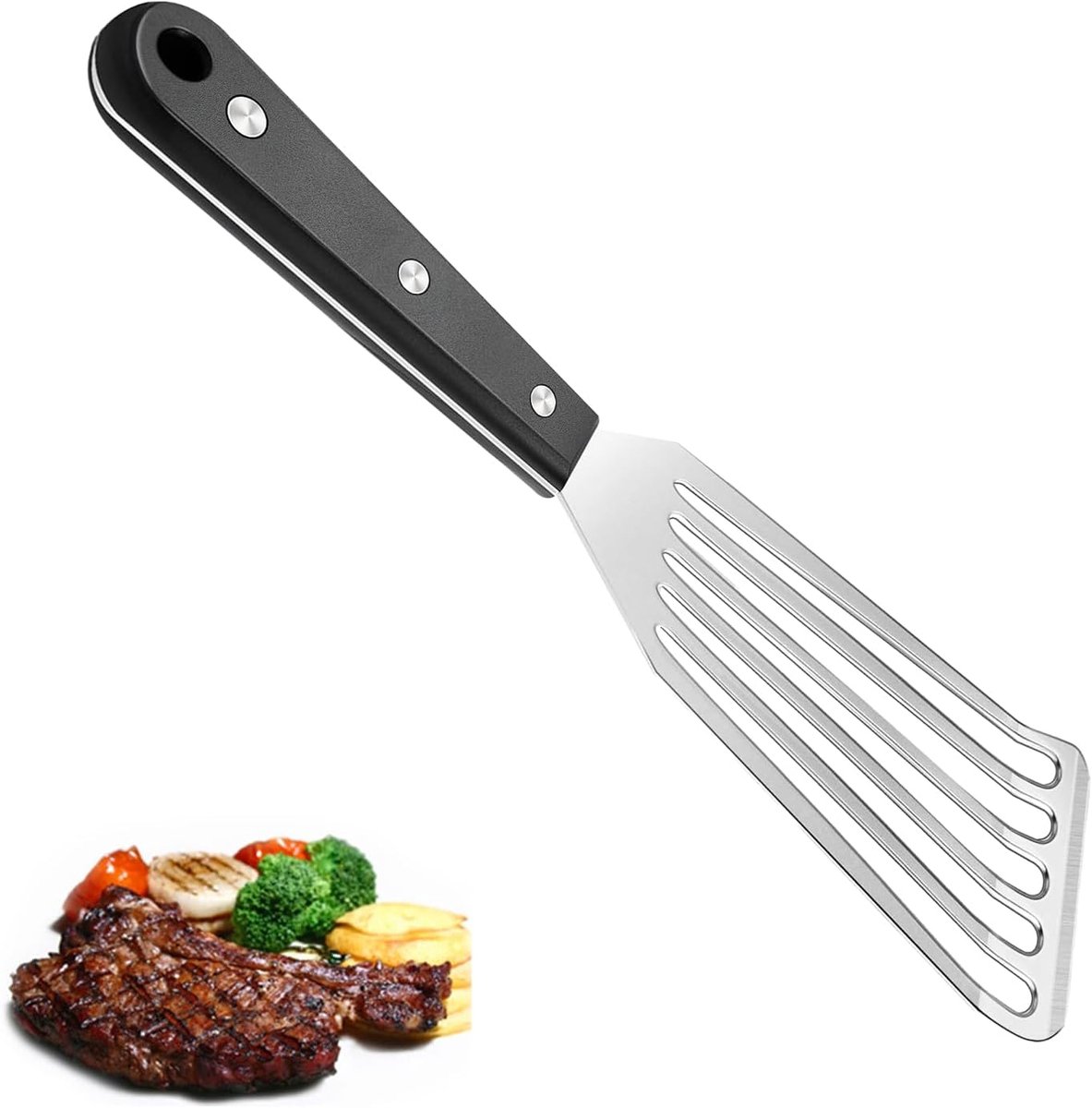 Visspatel RVS - Flexibele spatel - Vis bakken - Hittebestendig vaatwas - 27x10 cm