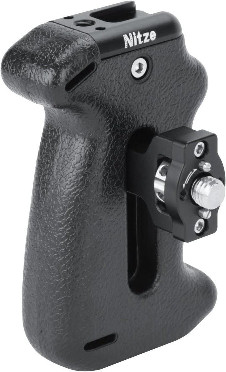 Universele Cameragreep - Zijhandgreep Camera - Stabilisatie Opnames - Positioneringspennen - 5.4x7.2x11cm - Zwart