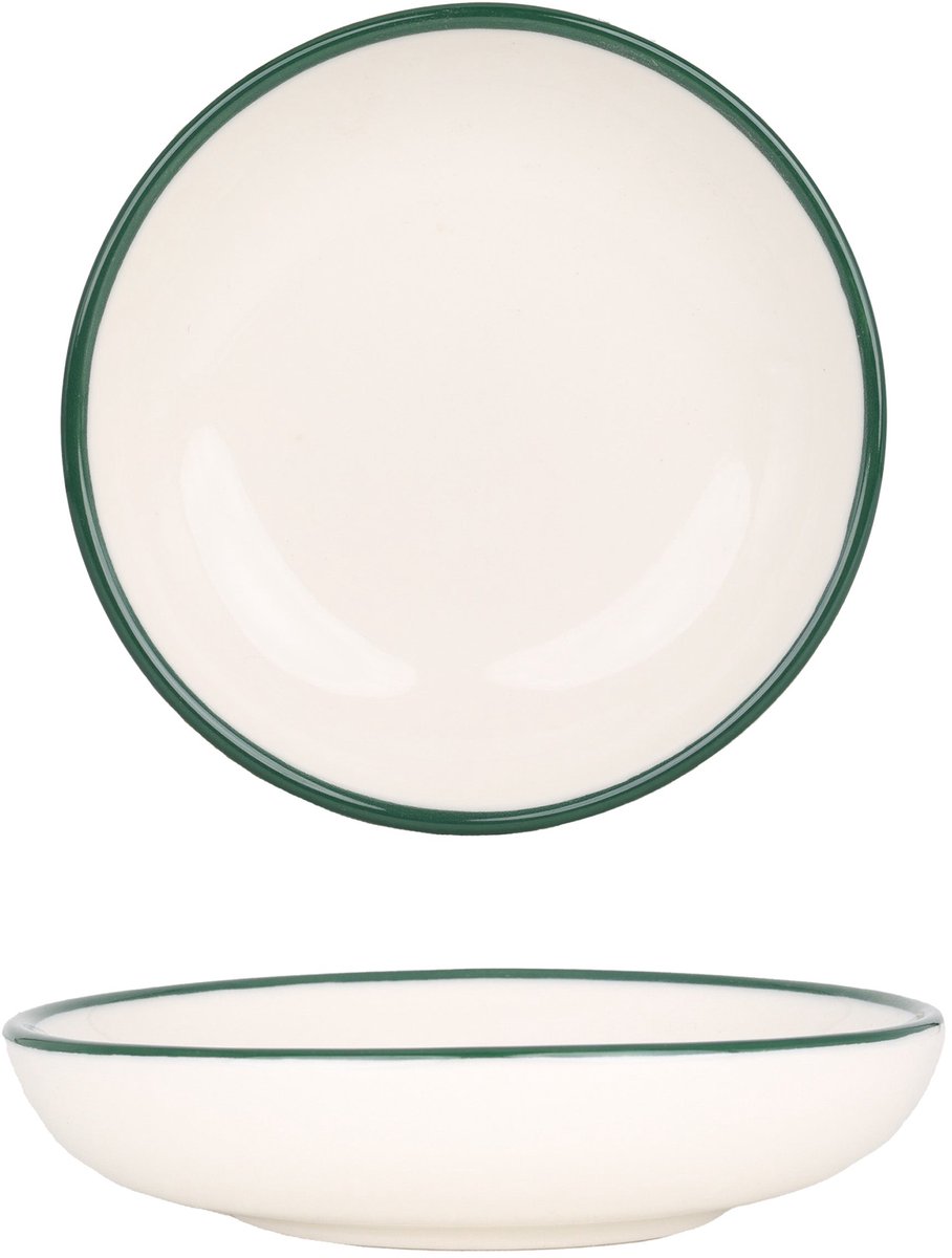 Rinart Kommetje - Green Edge - Porselein - 13 cm - set van 6