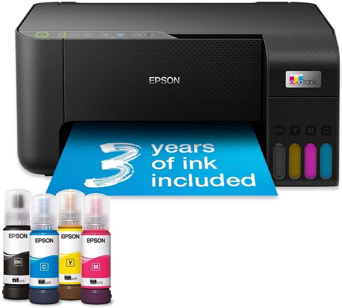 Inkttank Printer - Multifunctionele Printer - Thuisgebruik Kantoor - Tot 3 Jaar Inkt - A4 Formaat - Zwart