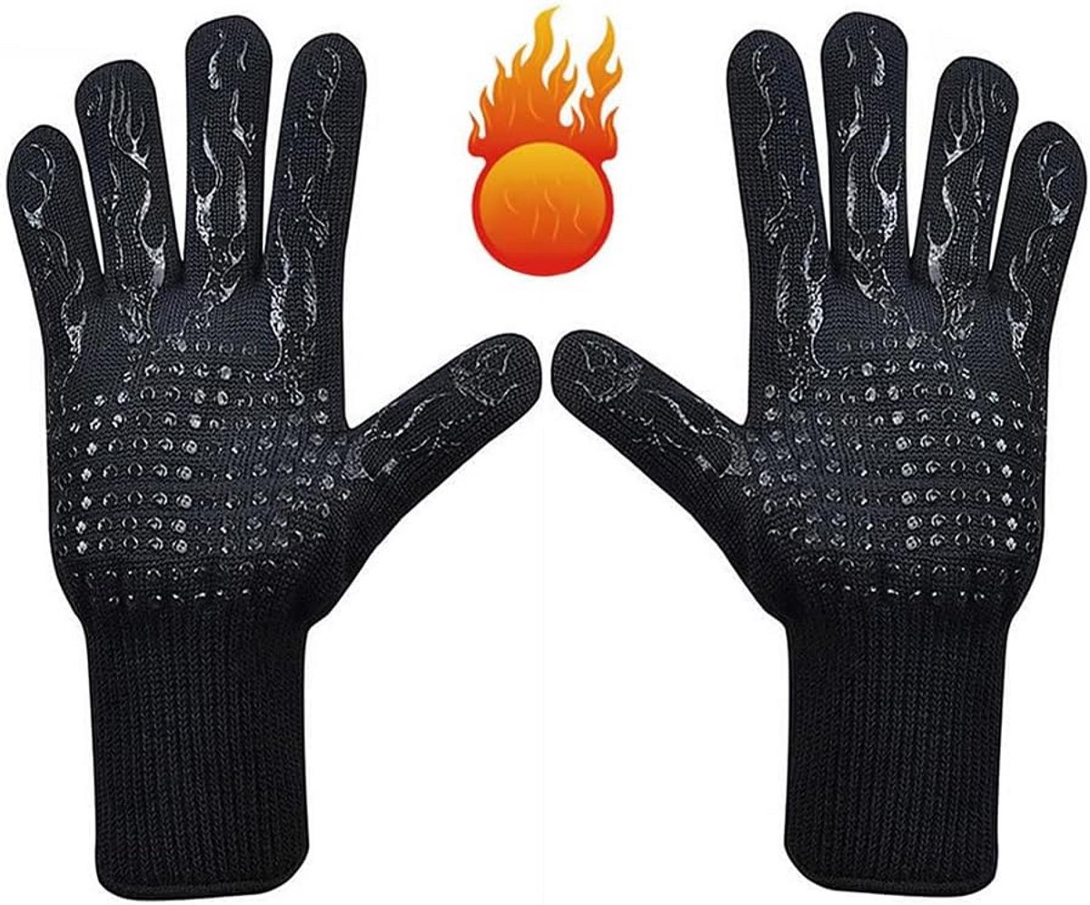 BBQ Grill Handschoenen - Ovenwanten Bakhandschoenen - Hoge Temperatuur Werk - Extra Lange Mouw - 32 x 18 cm