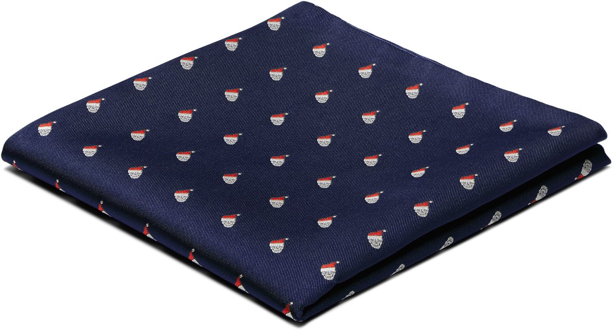 Marineblauwe Kerstpochet met Schedelmotief