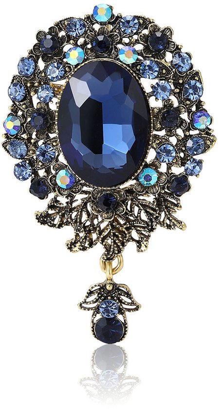 Vrouwen Blauw Broche Charm Goud Zilver Broche Dames Leuke Bloem Pin Jurk Jas Accessoires kleding accessoires