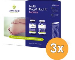 3x Vitakruid Multi Dag & Nacht Mama 100% Vegan (2 x 90 tabletten)