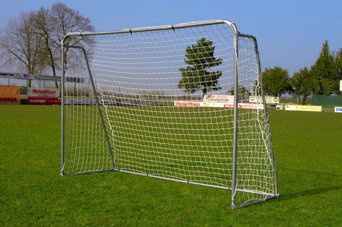 Voetbaldoel Staal - Kinder Goal - Tuin Training - Robuust Gegalvaniseerd Staal - 215 x 150 cm - Grijs