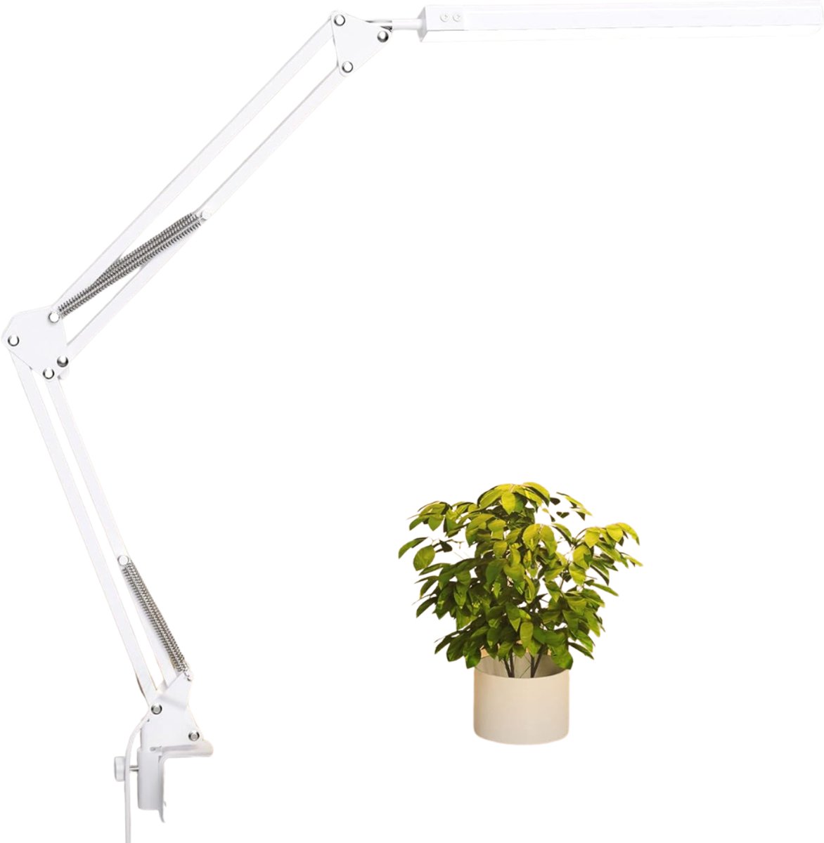 DnA® Bureaulamp - Bureaulamp LED - Bureaulamp Met Klem - Dimmable LED Desk Lamp - Desk Lamps - Wit - 41cm x 13cm x 6cm