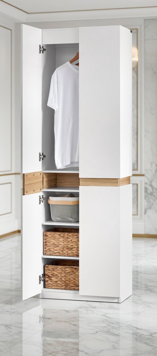 Nordic Entry Schoenenbank met Zitkussen – Schoenenkast met Opbergruimte – Smalle Schoenenrek Bank voor Hal en Entree – 104x47x30 cm – Wit - House&Garden