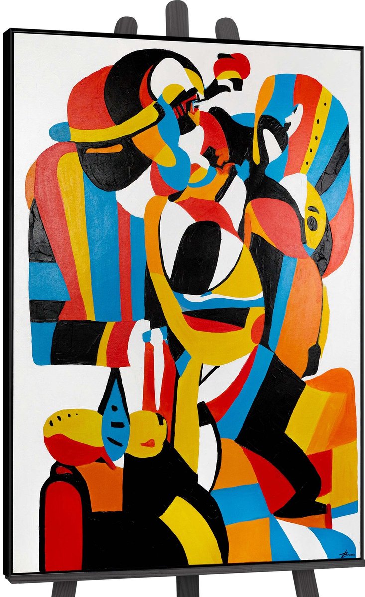 YS Canvas schilderij groot handgeschilderd expressieve vorm abstract krachtig – YS-Art Gallery – Expressieve wanddecoratie voor woonkamer – Modern schilderij voor hal en kantoor Black
