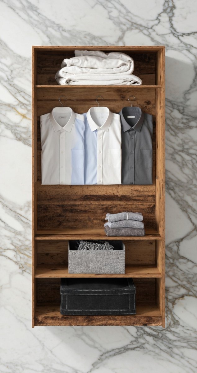 Elegant Oud Houten Kledingkast 100x50x200 cm – Ruime Slaapkamerkast met Houten Opbergruimte en Kleding Organizer – House&Garden