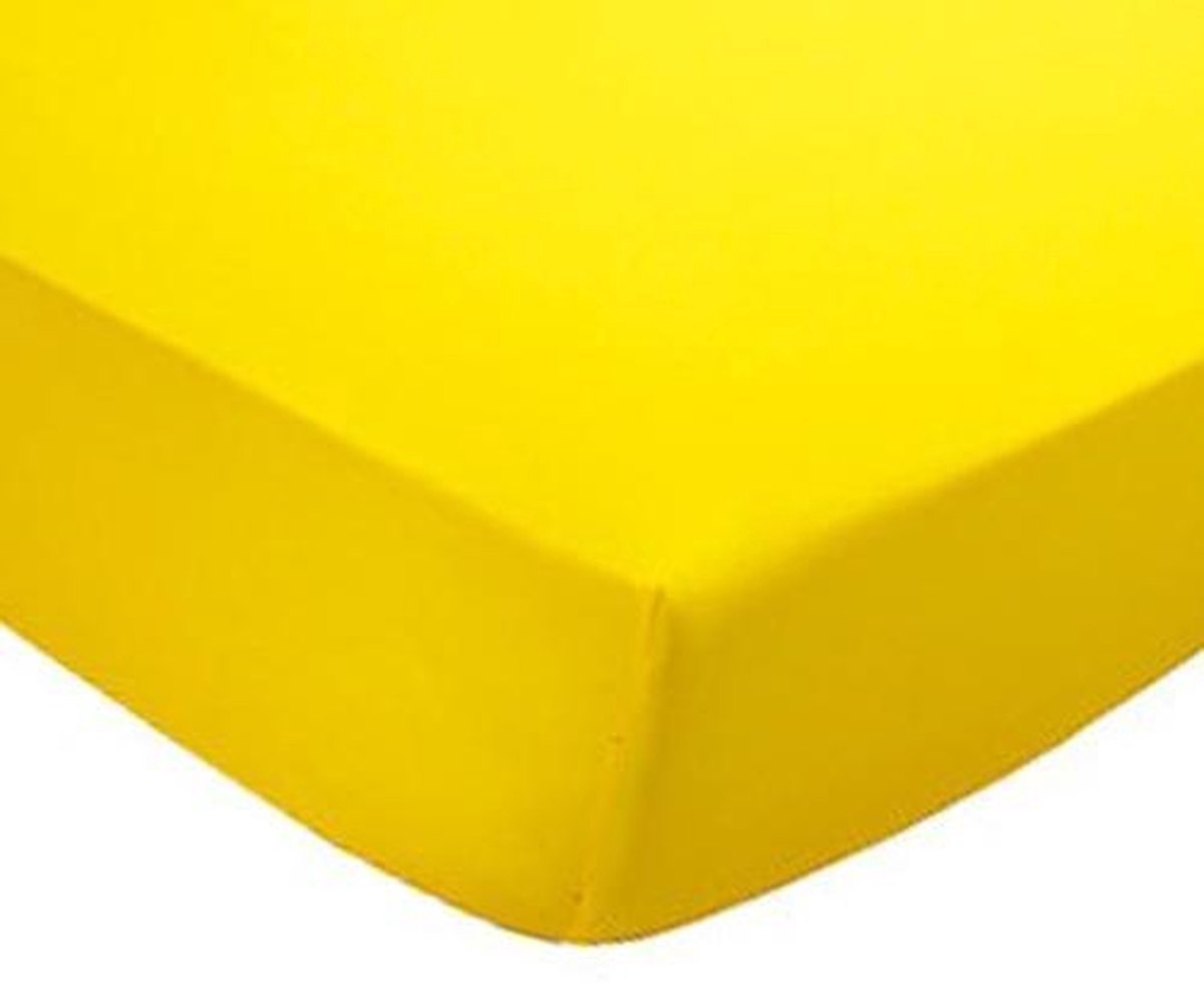 Cinderella Hoeslaken Katoen - 180x200 cm - Litsjumeaux - Yellow - Hoekhoogte 20 cm